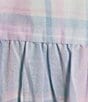 Color:Blue/Pink Multi Plaid - Image 5 - Woven Cottonessa Round Neck Short Sleeve Plaid Short Nightgown