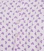 Color:Lavender Foulard - Image 5 - Cottonessa Geometric Print Button Front Round Neck Short Sleeve Short Nightgown