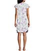 Color:Lavender Flowers - Image 2 - Cottonessa Knit Floral Print Short Nightgown