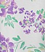 Color:Lavender Flowers - Image 5 - Cottonessa Knit Floral Print Short Sleeve Long Nightgown