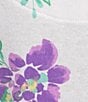 Color:Lavender Flowers - Image 3 - Cottonessa Knit Floral Short Sleeve Top & Capri Pajama Set