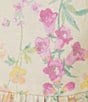 Color:Pink Wildflowers - Image 3 - Cottonessa Wildflowers Lemon Print Round Neck Short Sleeve Long Nightgown