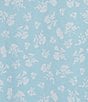 Color:Sky Blue/White - Image 3 - Floral Print Jersey Knit Short Sleeve V Neck Short Gown