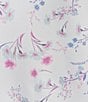 Color:Pink/Lavender Flowers - Image 3 - Floral Print Knit Short Sleeve V-Neck Capri Pajama Set