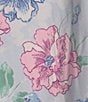 Color:Pink/Blue Print - Image 3 - Micro Velvet Floral Print Short Nightgown