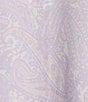 Color:Peach/Lilac Paisley - Image 5 - Paisley French Terry Short Sleeve Round Neck Snap Robe
