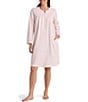 Miss Elaine Petite Size Brushed Waffle Solid Short Snap-Front Robe - Image 1