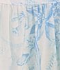 Color:Blue Garden - Image 3 - Petite Size Garden Print Short Sleeve Round Neck Cotton Woven Long Nightgown