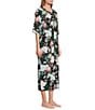 Color:Seaside Green Floral - Image 3 - Petite Size Interlock Knit Long Floral Zip-Front Robe