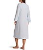 Miss Elaine Petite Size Long Sleeve Round Neck Brushed Back Terry Knit Long Zip Robe - Image 2