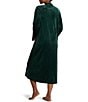 Miss Elaine Petite Size Solid Luxe Fleece Long V-Neck Zip-Front Robe - Image 4