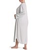 Miss Elaine Plus Size Brushed Solid Honeycomb Knit Long Night Gown - Image 2