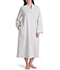 Miss Elaine Plus Size Brushed Waffle Solid Long Zip-Front Robe - Image 1