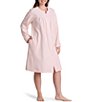 Miss Elaine Plus Size Brushed Waffle Solid Short Snap-Front Robe - Image 1