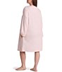 Miss Elaine Plus Size Brushed Waffle Solid Short Snap-Front Robe - Image 2