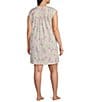 Color:Pink Wildflowers - Image 4 - Plus Size Cottonessa Wildflowers Short Nightgown