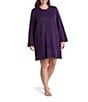 Miss Elaine Plus Size Quilt In Knit Solid Long Sleeve Short Snap Robe - Image 1