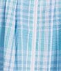 Color:Blue Plaid - Image 3 - Robe Seersucker Long Plaid Zip-Front Robe