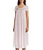 Color:Pink - Image 1 - Silk Essence Solid Long Nightgown