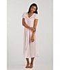 Color:Pink - Image 3 - Silk Essence Solid Long Nightgown