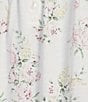 Color:Pink/Yellow Roses - Image 3 - Silky Knit Floral Print Short Sleeve Long Nightgown