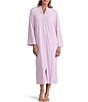 Miss Elaine Solid Luxe Fleece Long V-Neck Zip-Front Robe - Image 1