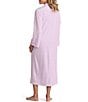 Miss Elaine Solid Luxe Fleece Long V-Neck Zip-Front Robe - Image 2