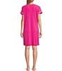 Color:Fuchsia - Image 2 - Stretch Terry Short Zip-Front Robe