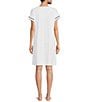 Color:White - Image 2 - Stretch Terry Short Zip-Front Robe