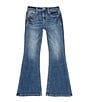 Color:Dark Blue - Image 2 - Big Girls 7-16 Butterfly Wing Pocket Bootcut Jeans