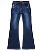Color:Dark Blue - Image 2 - Big Girls 7-16 Long Horn Embroidered Pocket Bootcut Jeans