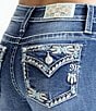 Miss Me Bord Mid-Rise Bootcut Jeans, Color:Dark Blue - Image 4