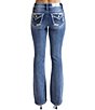 Miss Me Bord Mid-Rise Bootcut Jeans, Color:Dark Blue - Image 1