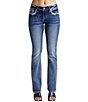 Miss Me Bord Mid-Rise Bootcut Jeans, Color:Dark Blue - Image 2