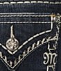 Color:Dark Blue - Image 5 - Heavy Stitch Flap Pocket Curvy Fit Bootcut Jeans
