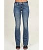 Miss Me Mid Rise Bootcut Embellished Back Logo & Pocket Jeans, Color:Medium Blue - Image 2