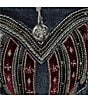 Color:Dark Blue - Image 5 - Mid Rise Velvet Contrast Wing Back Flap Pocket Bootcut Jeans