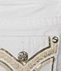 Color:White - Image 5 - Sequin Crossing Lines Back Flap Embellished Pocket Bootcut Jeans