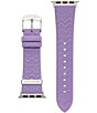 Color:Lilac - Image 1 - Unisex Zigzag Lilac Leather 38/40/41mm Strap for Apple Watch