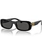 Miu Miu Women's MU 08ZS53-X 53mm Rectangle Sunglasses, Color:Black/Dark Grey - Image 1