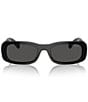 Miu Miu Women's MU 08ZS53-X 53mm Rectangle Sunglasses, Color:Black/Dark Grey - Image 2