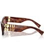 Miu Miu Women's MU 09WS53-X 53mm Striped Rectangle Sunglasses, Color:Striped Tobacco/Dark Violet - Image 3