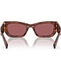 Miu Miu Women's MU 09WS53-X 53mm Striped Rectangle Sunglasses, Color:Striped Tobacco/Dark Violet - Image 4