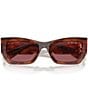 Miu Miu Women's MU 09WS53-X 53mm Striped Rectangle Sunglasses, Color:Striped Tobacco/Dark Violet - Image 5