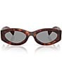 Miu Miu Women's MU 11WS54-X 54mm Oval Sunglasses, Color:Grey - Image 2