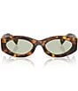 Miu Miu Women's MU 11WS54-X 54mm Oval Sunglasses, Color:Green Havana - Image 2