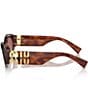 Miu Miu Women's MU 11WS54-X 54mm Striped Oval Sunglasses, Color:Striped Tobacco/Dark Violet - Image 3