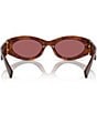 Miu Miu Women's MU 11WS54-X 54mm Striped Oval Sunglasses, Color:Striped Tobacco/Dark Violet - Image 4