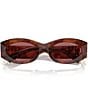 Miu Miu Women's MU 11WS54-X 54mm Striped Oval Sunglasses, Color:Striped Tobacco/Dark Violet - Image 5