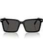 Miu Miu Women's MU 13ZSF55-X 55mm Rectangular Sunglasses, Color:Black/Dark Grey - Image 2